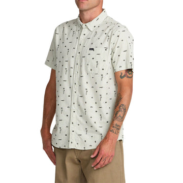 RVCA Thatll Do Seersucker Shirt - Ranger Green