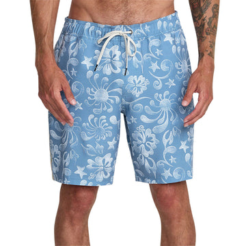 RVCA Local Aloha Elastic 19 Boardshorts - Light Blue