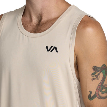 RVCA Sport Vent Tank Top - Light Khaki