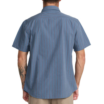RVCA Dayshift Workwear Stripe Shirt - Vintage Navy