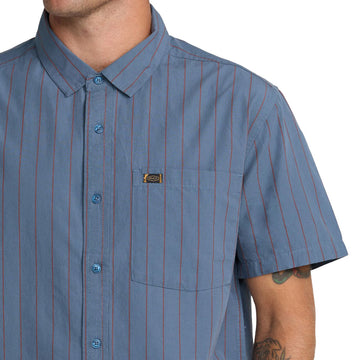 RVCA Dayshift Workwear Stripe Shirt - Vintage Navy