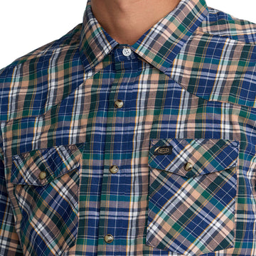 RVCA Dayshift Trunkin Plaid Shirt - Dark Denim