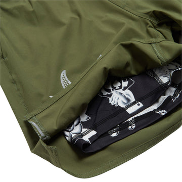 RVCA Yogger 2 In 1 17 Shorts - Army Green