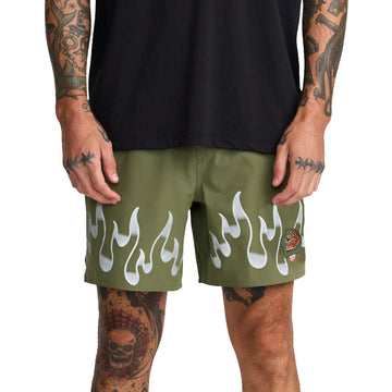 RVCA Yogger 2 In 1 17 Shorts - Army Green