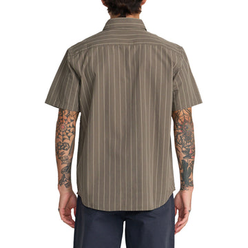 RVCA Dayshift Workwear Stripe Shirt - Mushroom