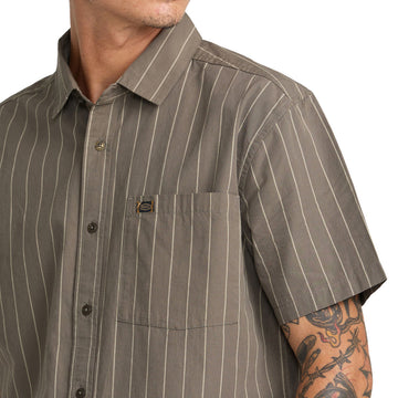 RVCA Dayshift Workwear Stripe Shirt - Mushroom