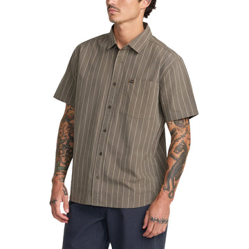 RVCA Dayshift Workwear Stripe Shirt - Mushroom