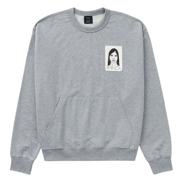 RVCA Sleepy Girl Pocket Crew Sweatshirt - Charcoal Heather