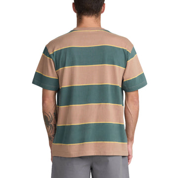RVCA Dayshift Stripe Pocket T-Shirt - Sonora Brown