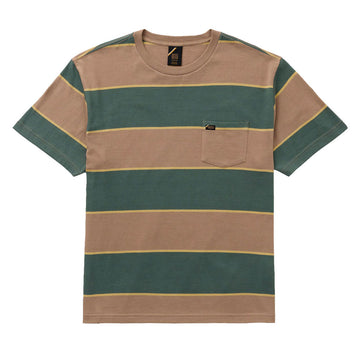 RVCA Dayshift Stripe Pocket T-Shirt - Sonora Brown