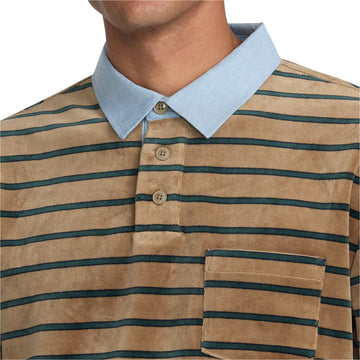 RVCA Pile Long Sleeve Polo Shirt - Coyote