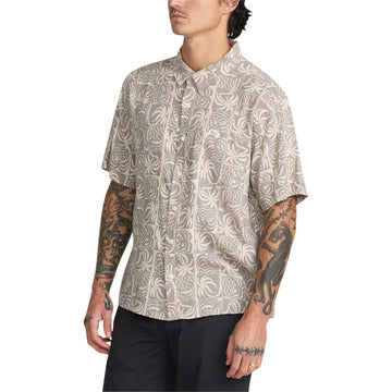 RVCA Exotica Palm Days Shirt - Light Burlap