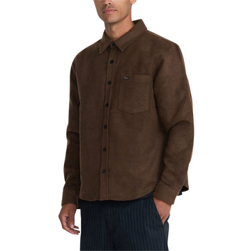 RVCA Dayshift Solid Flannel Shirt - Bombay Brown