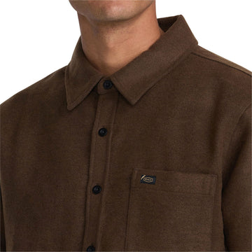 RVCA Dayshift Solid Flannel Shirt - Bombay Brown
