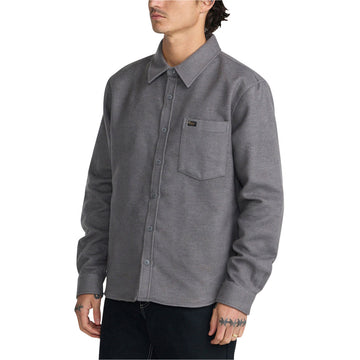 RVCA Dayshift Solid Flannel Shirt - Smoke