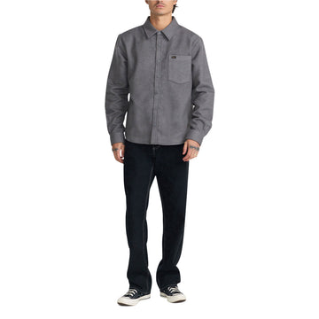 RVCA Dayshift Solid Flannel Shirt - Smoke