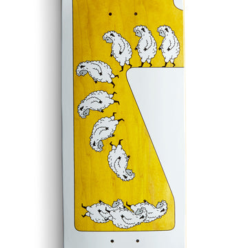 Alien Workshop Wake The Sheeple Skateboard Deck - White/Assorted Stains - 8.44