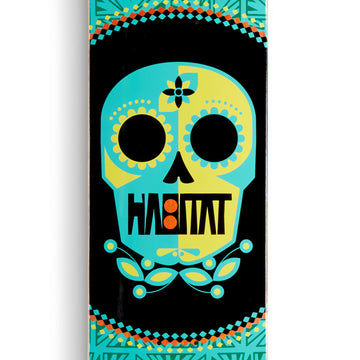 Habitat Sugar Skull Skateboard Deck - Teal - 8.00