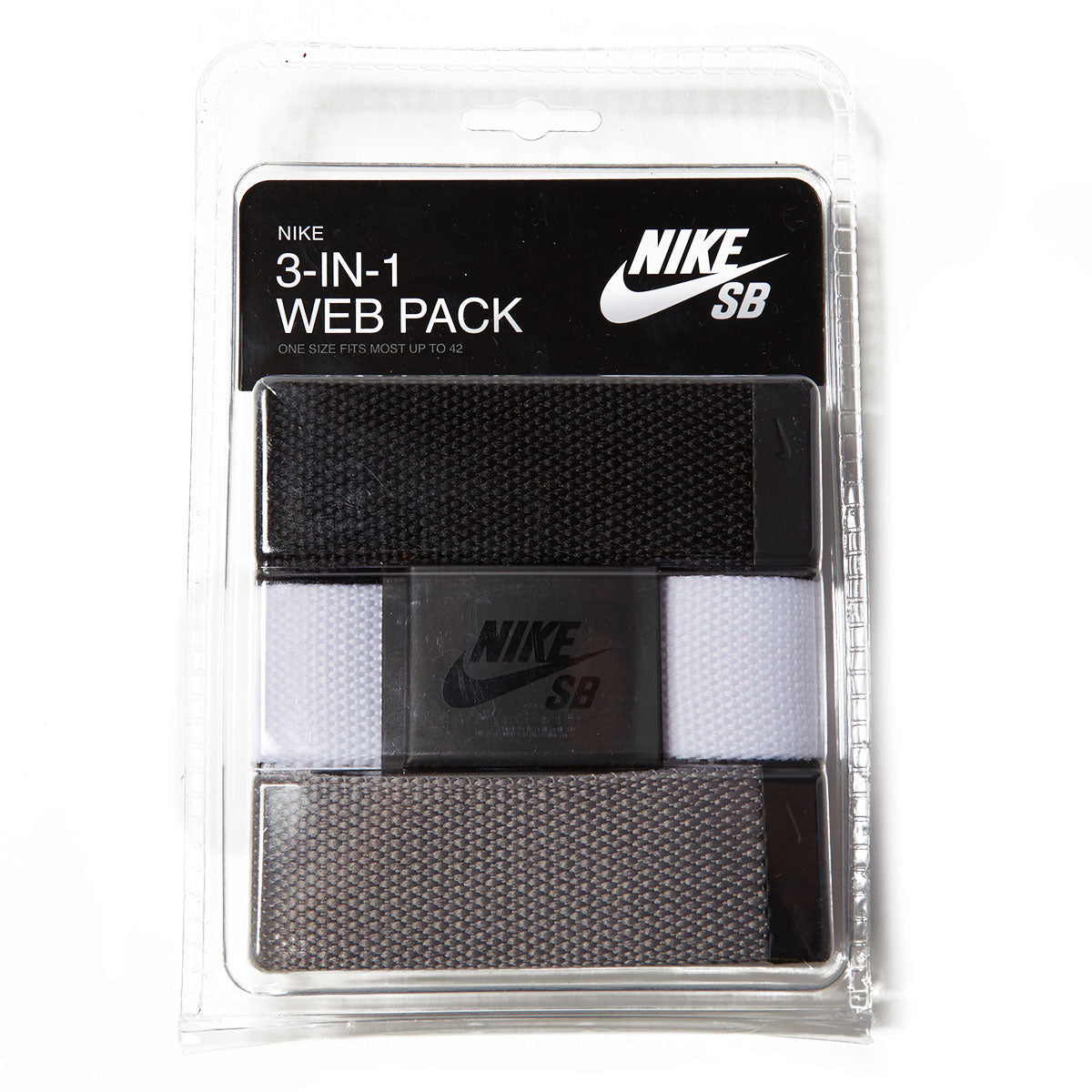 Nike SB 3 In 1 Web Belt Pack - Black/White/Grey image 1