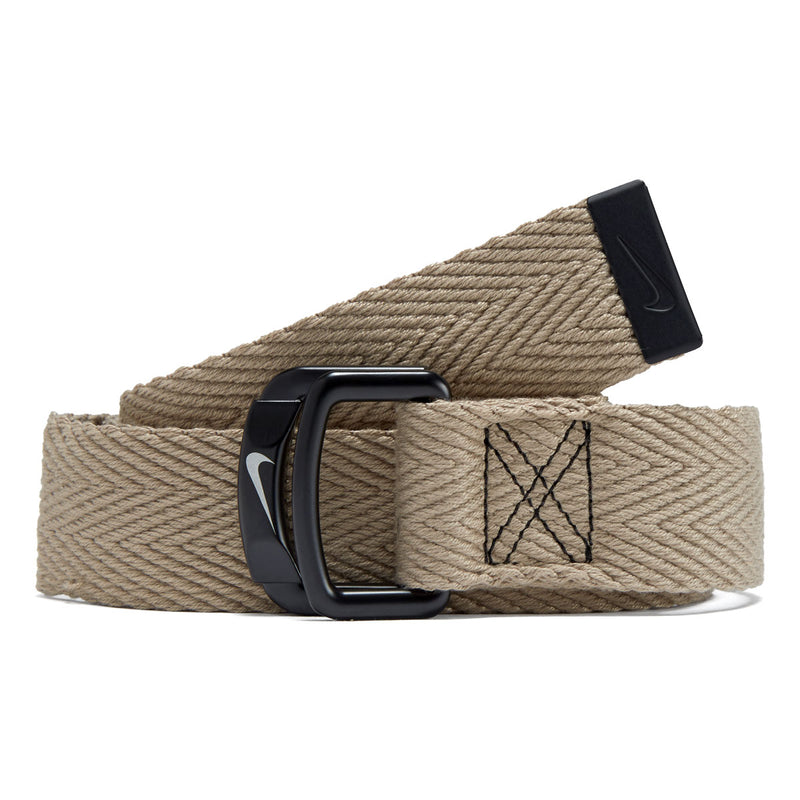 Nike D-Ring Herringbone Elongated Tail Web Belt - Khaki