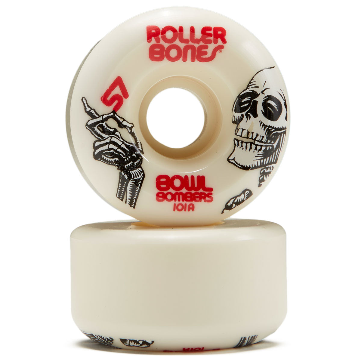 Rollerbones Bowl Bombers 101A Skate Wheels - White - 57mm image 2