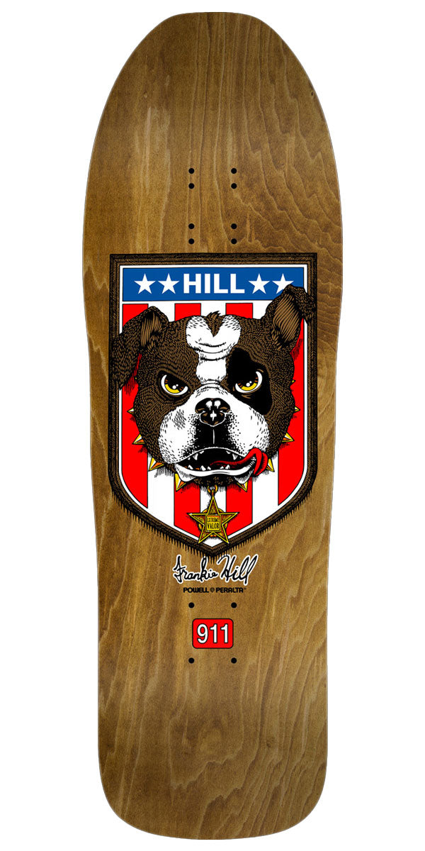Powell-Peralta Frankie Hill Bull Dog 11 Skateboard Deck - Brown Stain - 10.00