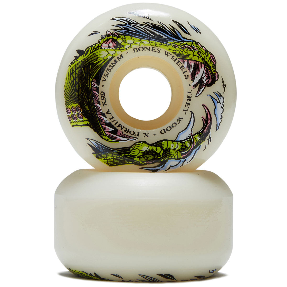 Bones Trey Wood Dino-Sortas 99A V5 Sidecut Skateboard Wheels - 53mm image 2