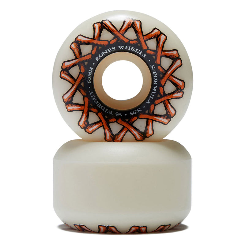 Bones X Formula Wide-Cuts 95a V6 Wide-Cut Skateboard Wheels - 53mm