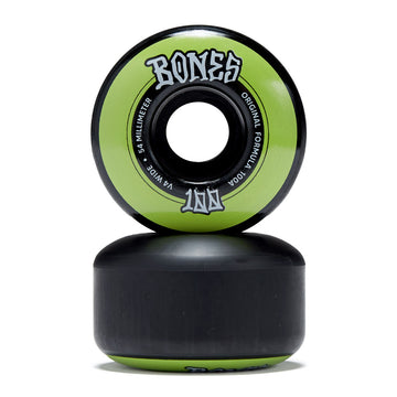 Bones 100s Wides 100a V4 Wide Skateboard Wheels - Black - 54mm