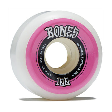 Bones 100s Sidecuts 100a V5 Sidecut Skateboard Wheels - White - 53mm
