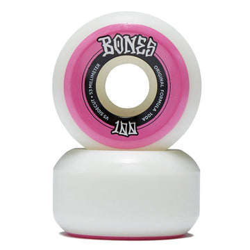Bones 100s Sidecuts 100a V5 Sidecut Skateboard Wheels - White - 53mm