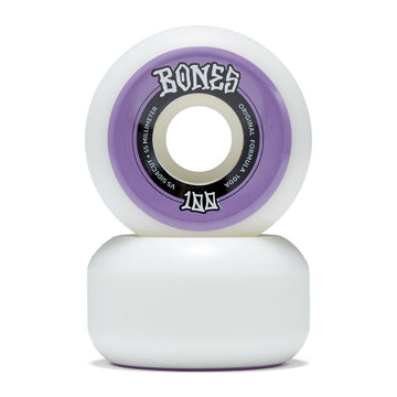 Bones 100s Sidecuts 100a V5 Sidecut Skateboard Wheels - White - 55mm