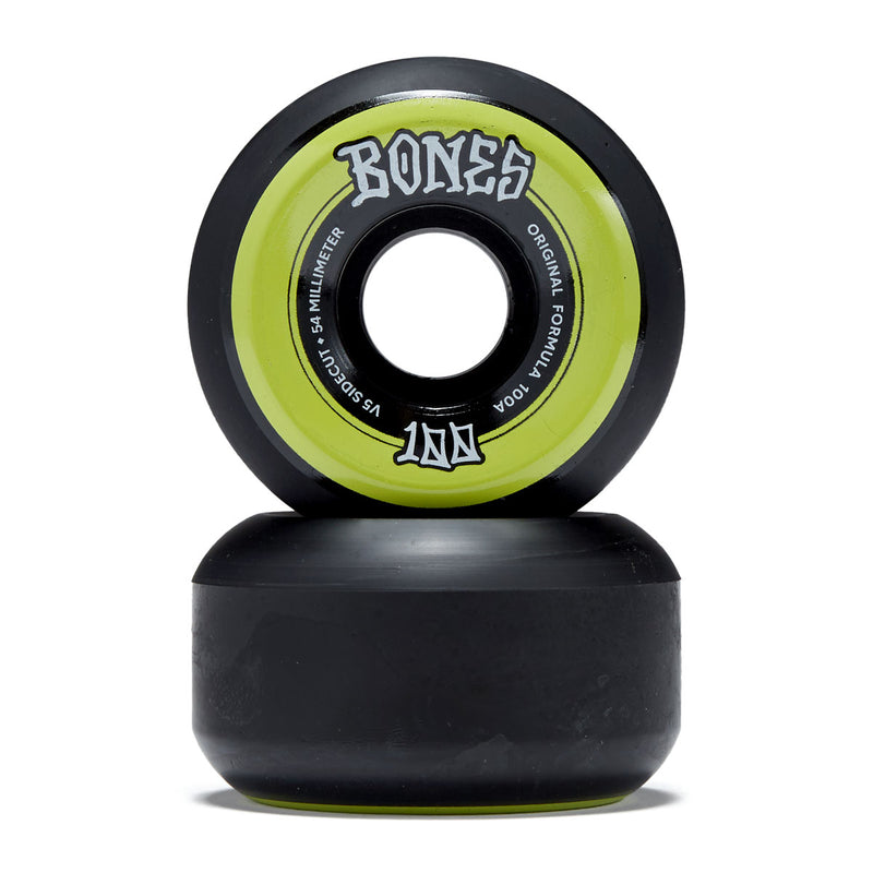 Bones 100s Sidecuts 100a V5 Sidecut Skateboard Wheels - Black - 54mm