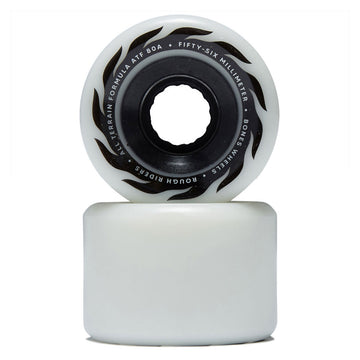 Bones ATF Rough Riders Eternal Flame 80a Skateboard Wheels - White - 56mm