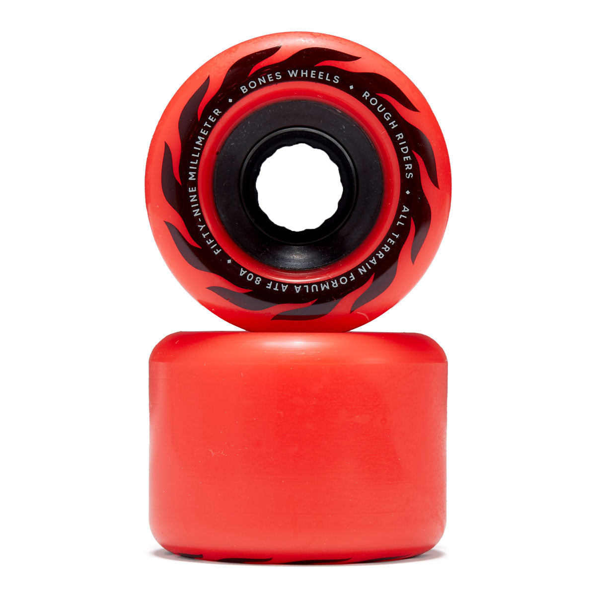Bones ATF Rough Riders Eternal Flame 80a Skateboard Wheels - Red - 59mm image 2