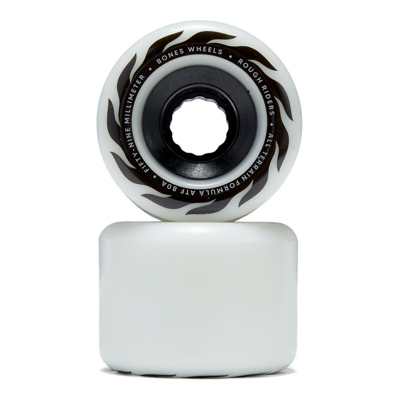 Bones ATF Rough Riders Eternal Flame 80a Skateboard Wheels - White - 59mm