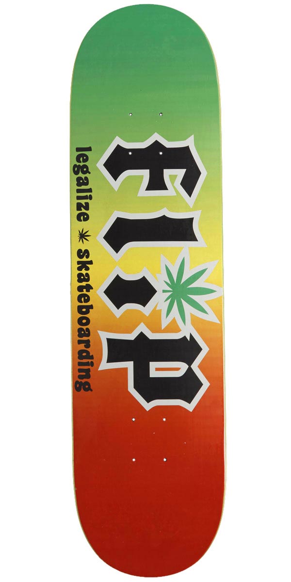 Flip Team Legalize Skateboard Deck - Rasta - 8.25