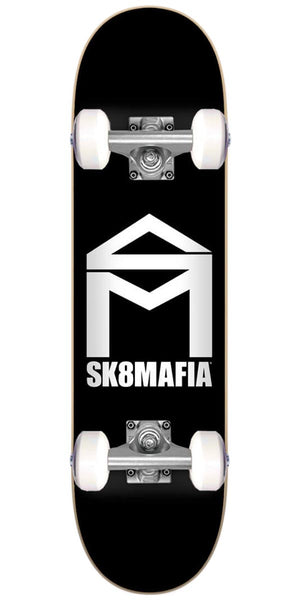 SK8MAFIA COMPLETE 6.0 黒　コンプリート　ミニデッキ Sk8 Mafia House Logo Pre-Built Micro Skateboard Complete - Black