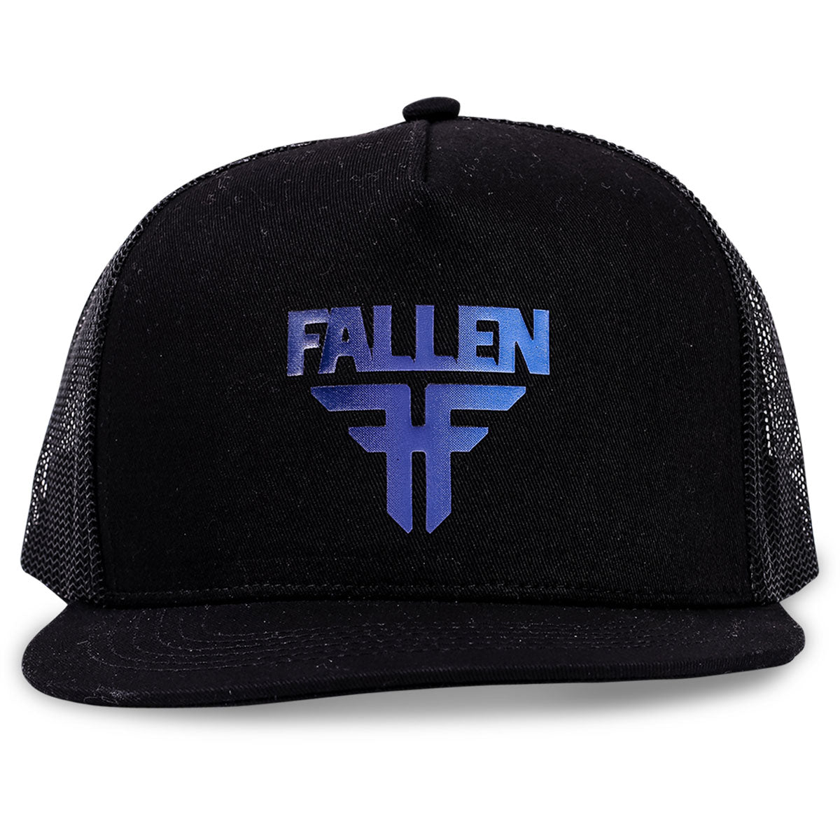 Fallen Insignia Flat Trucker Hat - Black/Blue Degree image 2