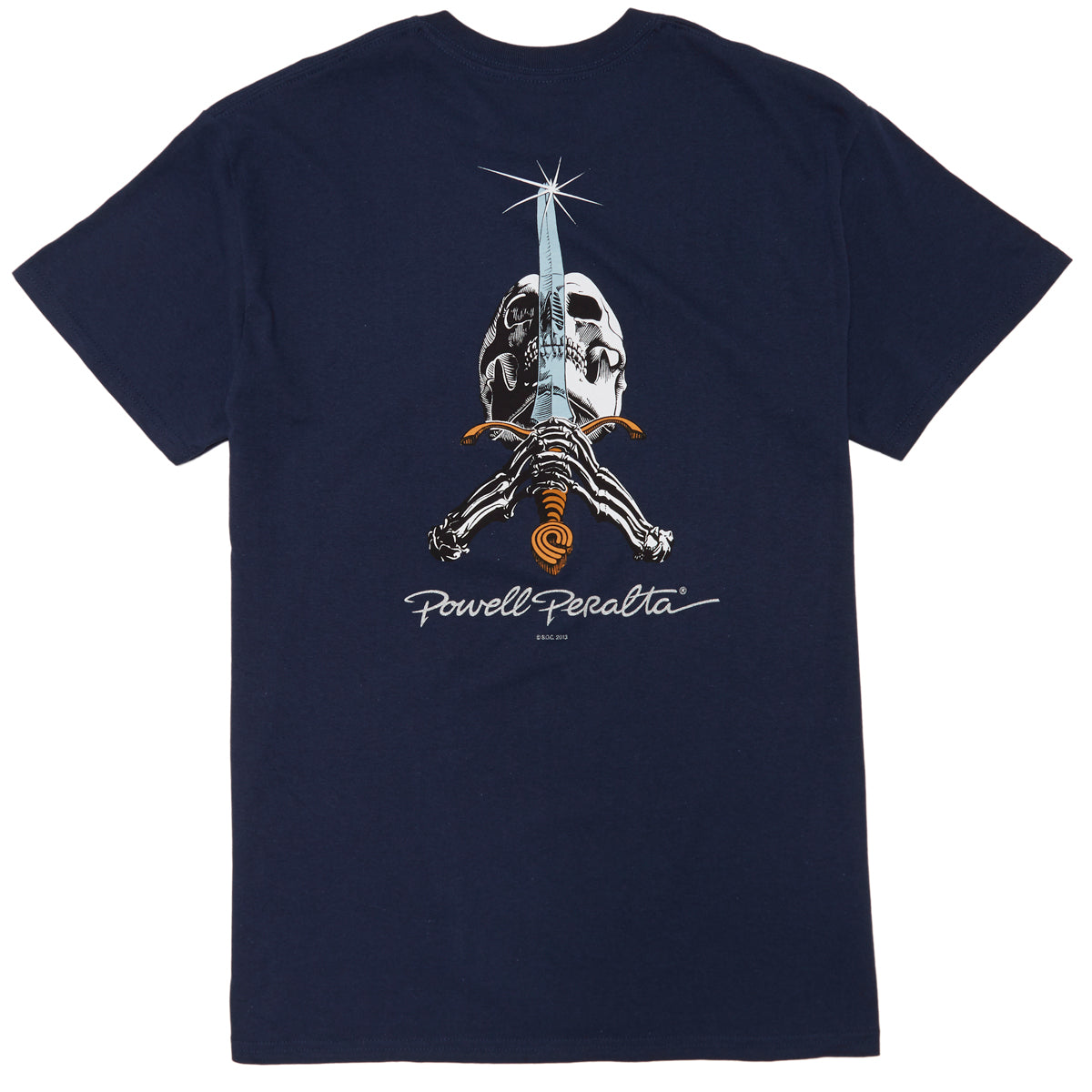 Powell-Peralta Skull And Sword T-Shirt - Navy image 1