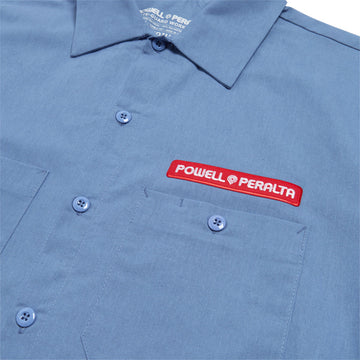 Powell-Peralta Skateboard Skeleton Work Shirt - Postal Blue