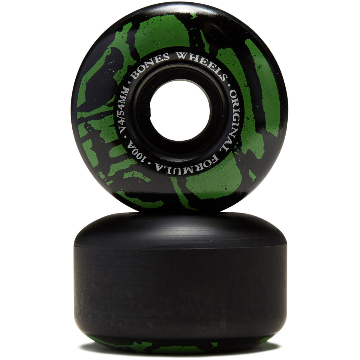 Bones 100s Mummy Skulls V4 Wide Skateboard Wheels - Black - 54mm image 2