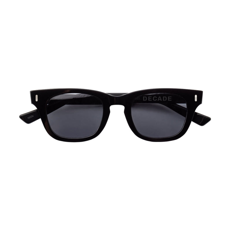 Decade Earl 50s Sunglasses - Gloss Black Acetate/Grey Tac Polarized