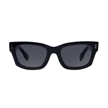 Decade Milton 60s Sunglasses - Gloss Black Acetate/Grey CR39