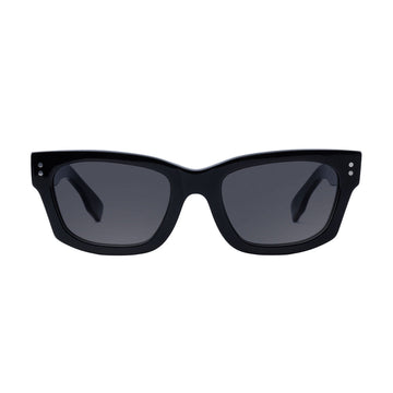 Decade Milton 60s Sunglasses - Gloss Black Acetate/Grey Tac Polarized