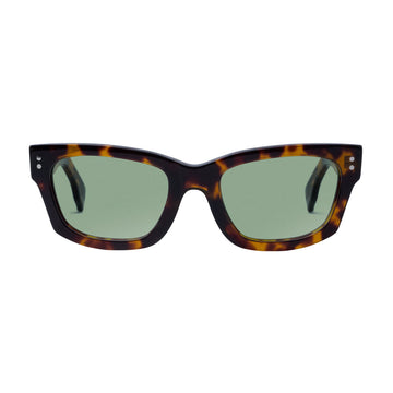 Decade Milton 60s Sunglasses - Tortoise Acetate/Green CR39