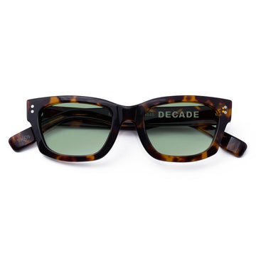 Decade Milton 60s Sunglasses - Tortoise Acetate/Green CR39