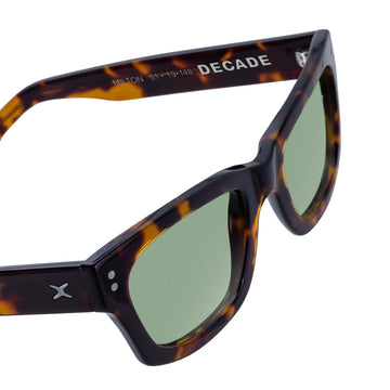 Decade Milton 60s Sunglasses - Tortoise Acetate/Green CR39