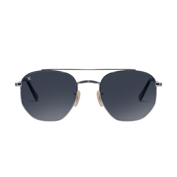 Decade Jones 70s Sunglasses - Shiny Silver Stainless Steel/Silver Revo CR39