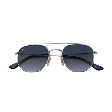 Decade Jones 70s Sunglasses - Shiny Silver Stainless Steel/Silver Revo CR39